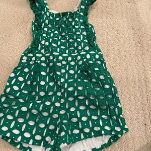 Kids Green Eyelet Romper